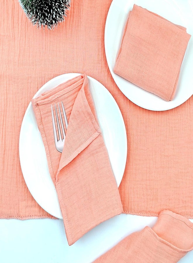 Voya Cotton Napkins Set of 6, 40 x 40cm Cloth Napkins Soft, Washable, Durable, Absorbent, Table Dinner Napkins Cloth for Party, Restaurant, Weddings (Pink) - Image 3