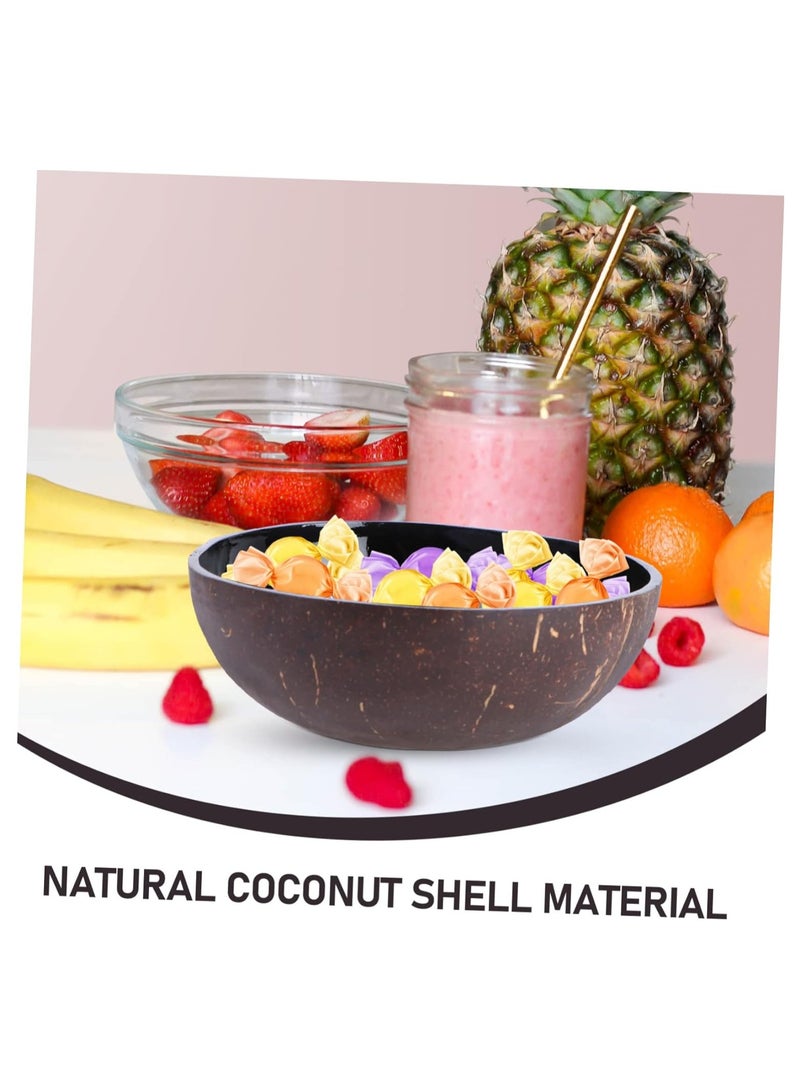 SYOSI 6 Pcs Natural Coconut Bowl Key Bowl for Entryway Table Candy Container Nuts Holder Fruits Dry Snack Storage Bowl Round Handcrafted Bowl for Home Decoration - Image 2
