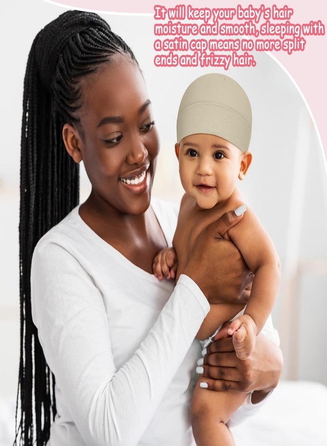 Cotwinter 6 Pcs Satin Lined Baby Newborn Hats Silk Beanie for Toddler Infant 0-6 Months Pink Beige Purple Pale Sage Mixcolor - Image 5