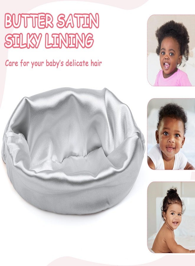 Cotwinter 6 Pcs Satin Lined Baby Newborn Hats Silk Beanie for Toddler Infant 0-6 Months Pink Beige Purple Pale Sage Mixcolor - Image 4