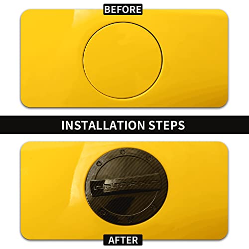 Hoolcar Gas Cap Fuel Filler Door Gas Tank Cap Trim Cover for 2017-2022 Chevrolet Camaro, Black - Image 2