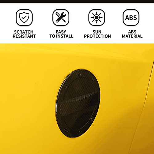 Hoolcar Gas Cap Fuel Filler Door Gas Tank Cap Trim Cover for 2017-2022 Chevrolet Camaro, Black - Image 3