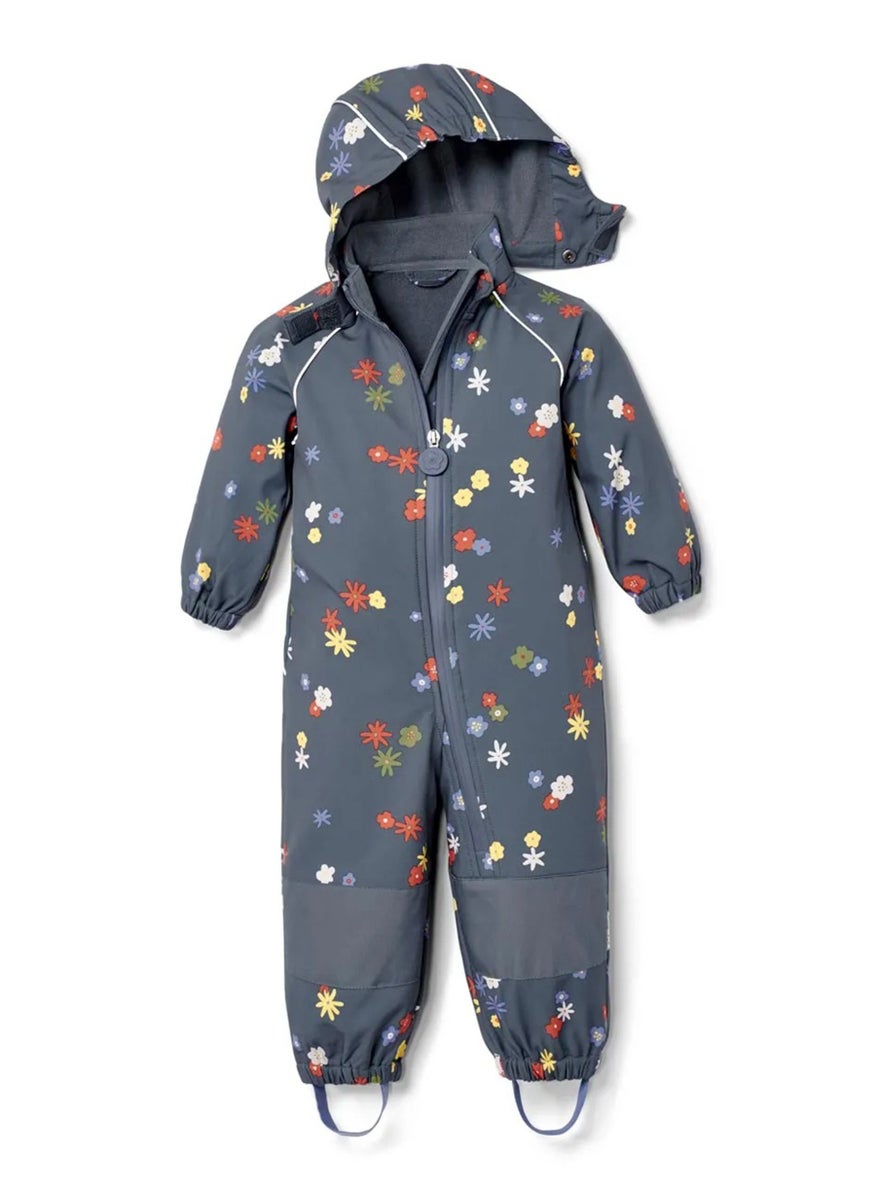 Tchibo - Kids Girl Hooded Long Sleeve Coverall, Grey Combo - Image 1