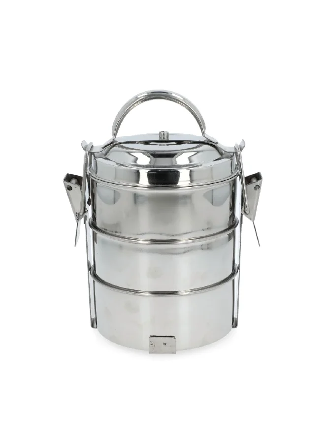 Bien Servi 3-Tiered Stainless Steel Tiffin Box Silver 15 cm