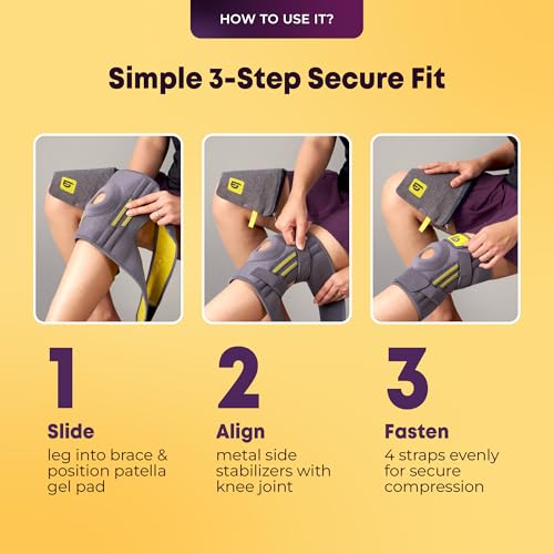 betterhood Premium 4-Strap Knee Brace with Stabilizers | Open Patella Knee Support with Side Hinges | Knee Cap Support for Arthritis, Joint Pain & Post-Surgery Recovery | Adjustable, Anti-Slip (1 Piece) - Image 5