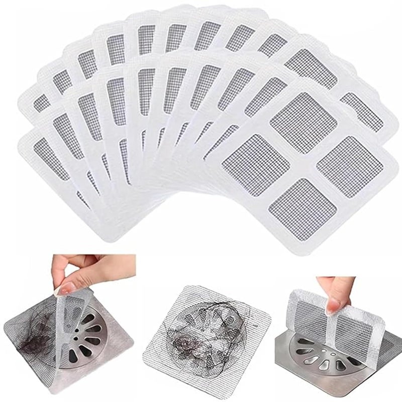 Magnet Mega Bazaar Disposable Shower Drain Hair Catcher - Waterproof Mesh Stickers for Bathroom, Kitchen Sink, and Apartment Essentials (Pack of 20) - Image 1
