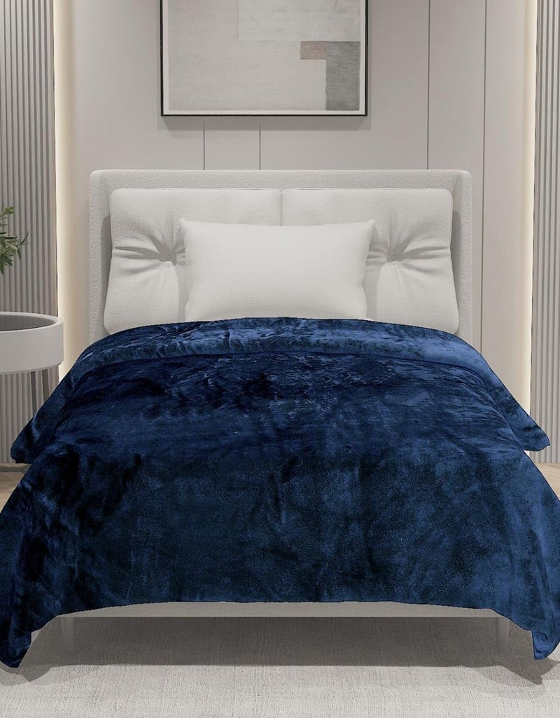 S&S Sands® Winter Special Flannel Duvet Cover, Quilt Cover Single Bed with Zipper,Ultra Soft & Cozy Stuff, 300 GSM, Warm Thermal Performance, Single bed-60X90 inches (Navy Blue) - Image 4