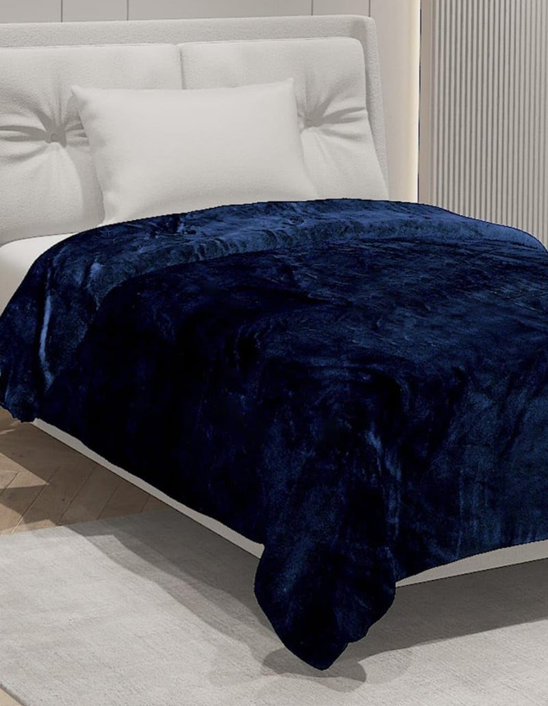S&S Sands® Winter Special Flannel Duvet Cover, Quilt Cover Single Bed with Zipper,Ultra Soft & Cozy Stuff, 300 GSM, Warm Thermal Performance, Single bed-60X90 inches (Navy Blue) - Image 3