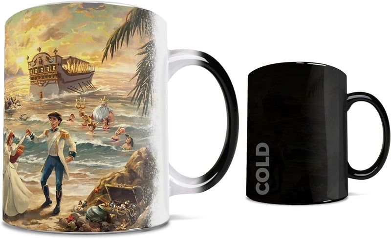 Morphing Mugs أكواب مرفورة ديزني  حورية البحر  احتفال بالحب  واحد 11 أونصة  كوب سيراميك يتغير لونه عند إضافة السائل الساخن - Image 1
