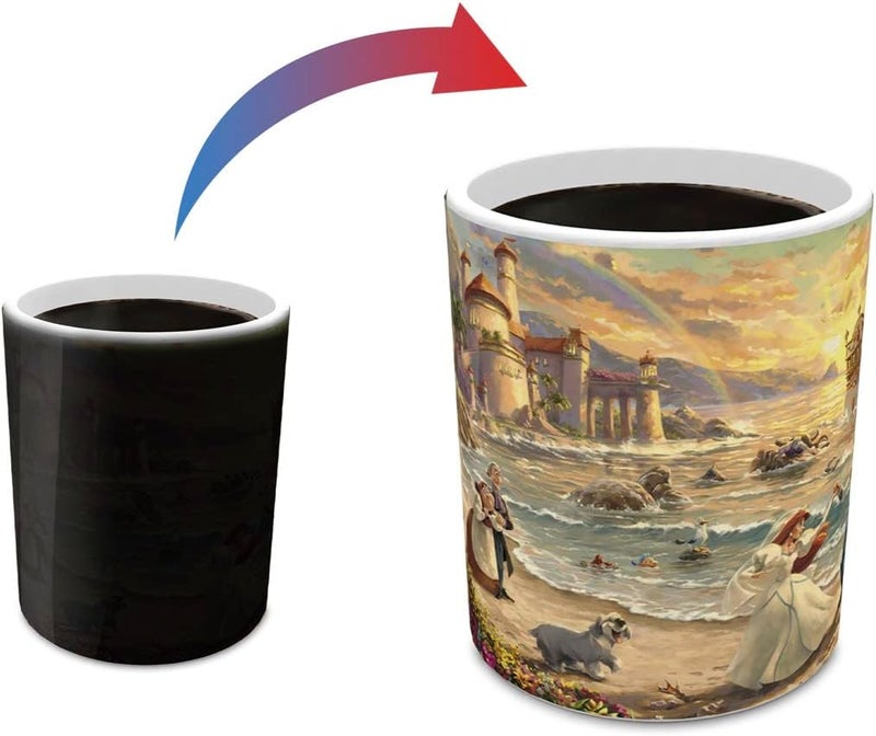 Morphing Mugs أكواب مرفورة ديزني  حورية البحر  احتفال بالحب  واحد 11 أونصة  كوب سيراميك يتغير لونه عند إضافة السائل الساخن - Image 2