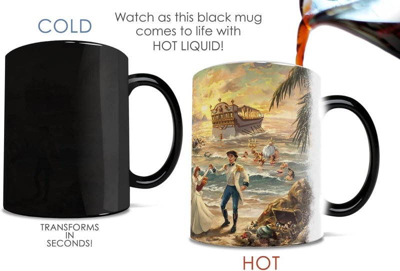 Morphing Mugs أكواب مرفورة ديزني  حورية البحر  احتفال بالحب  واحد 11 أونصة  كوب سيراميك يتغير لونه عند إضافة السائل الساخن - Image 4