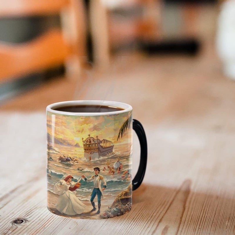 Morphing Mugs أكواب مرفورة ديزني  حورية البحر  احتفال بالحب  واحد 11 أونصة  كوب سيراميك يتغير لونه عند إضافة السائل الساخن - Image 5