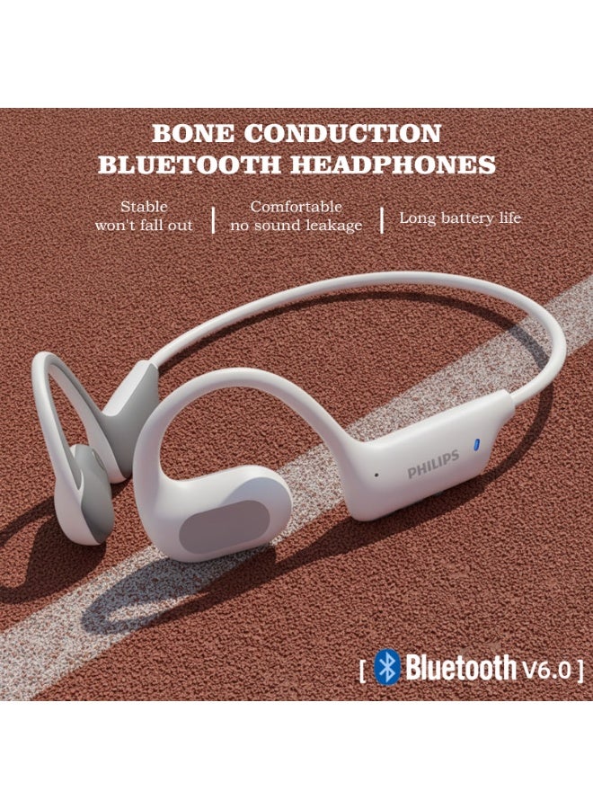 Philips TAQ3120, Earphone,Open Ear Bone Conduction Headphones，True Wireless Earbuds, Ear Hooks,Ultra-long Playtime, IP67 Water and Dust Proof with ANC,AI Call Noise Reduction,Sterling Sound, Secure Fit and Comfort, For Sports, Work, White white - Image 2