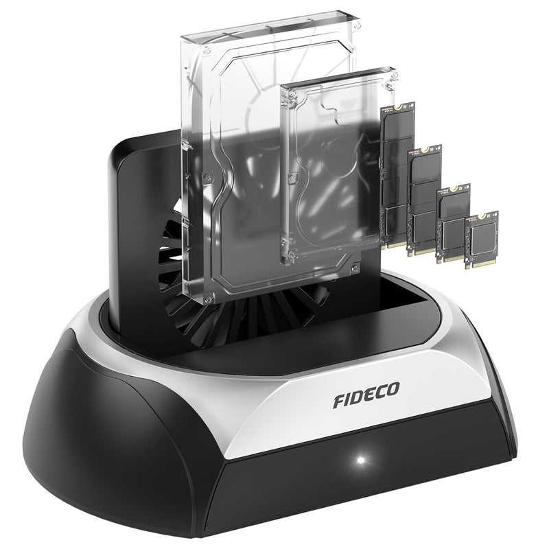 FIDECO M.2 NVME Duplicator Clone Docking Station Dual-Bay Offline Clone Gen 2 10Gbps USB 3.1 to NVME SSD Offline Clone Dock (YPZ03SN) - Image 1