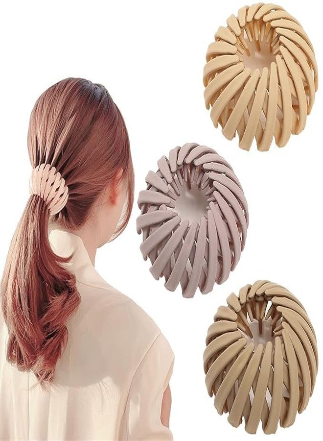 BIG BOX Birds Nest Hair Clip, 5Pcs Lazy Bird's Nest Plate Hairpin, Bun Maker Clips, Expandable Ponytail Holder Hair Pin, Matte Bird Nest Shaped Hair Clips, Fashion Hair Accessories for Women Girls - Image 3