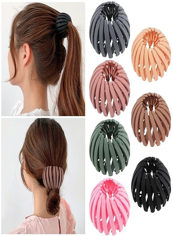 BIG BOX Birds Nest Hair Clip, 5Pcs Lazy Bird's Nest Plate Hairpin, Bun Maker Clips, Expandable Ponytail Holder Hair Pin, Matte Bird Nest Shaped Hair Clips, Fashion Hair Accessories for Women Girls - Image 1