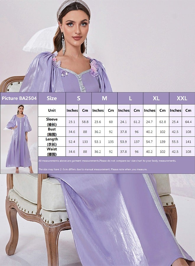 Uni Puff Sleeve Shimmer Dress  - Image 5