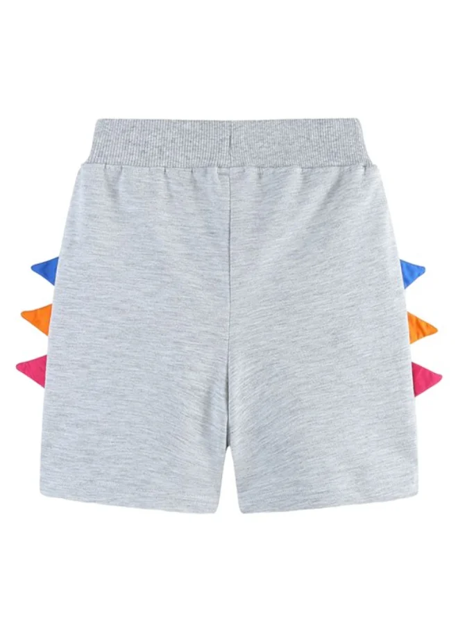 YUNIQEE Grey Regular Fit Mid Rise Solid Shorts
