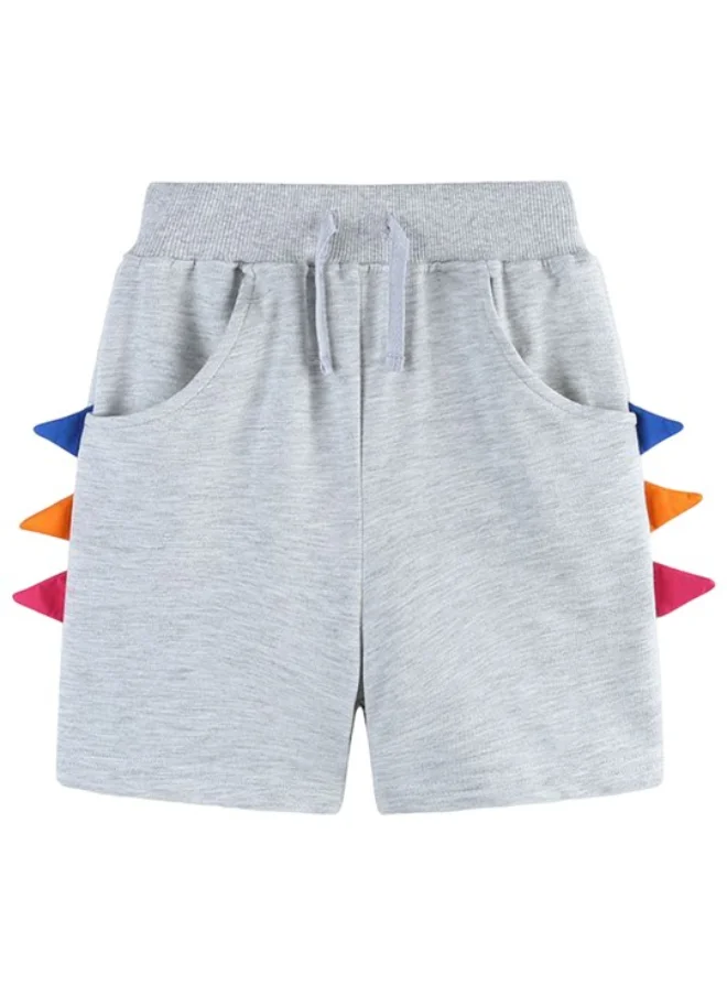 YUNIQEE Grey Regular Fit Mid Rise Solid Shorts