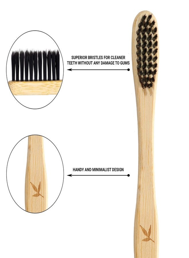 ECO365 Bamboo Toothbrush (Pack of 2 & Steel Straws (2 Straight Straw + 2 Bent Straw - Image 5