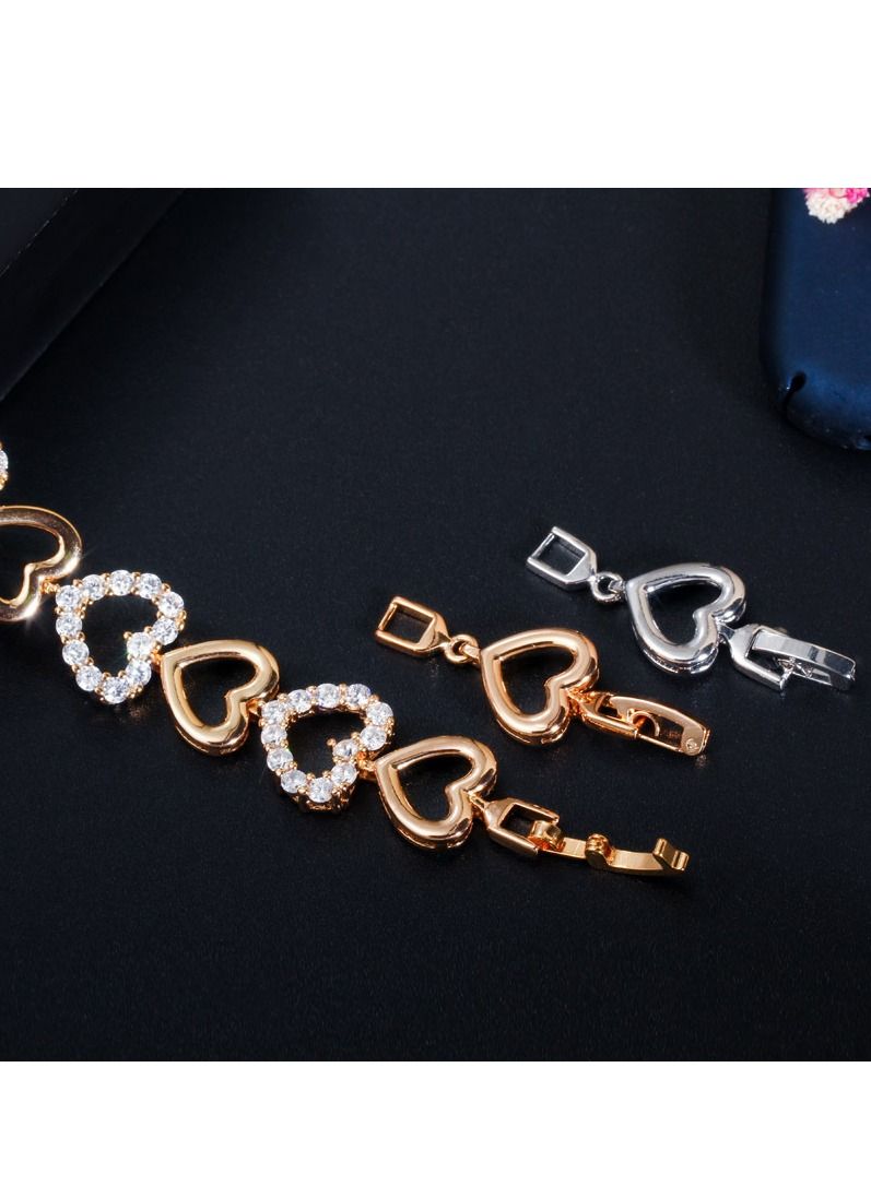 MissTiara Fashion and exquisite Heart Shape Bracelet for Girls Women Valentine's Day Birthday Gifts Made with Shiny White Zirconia Crystal  - Image 5