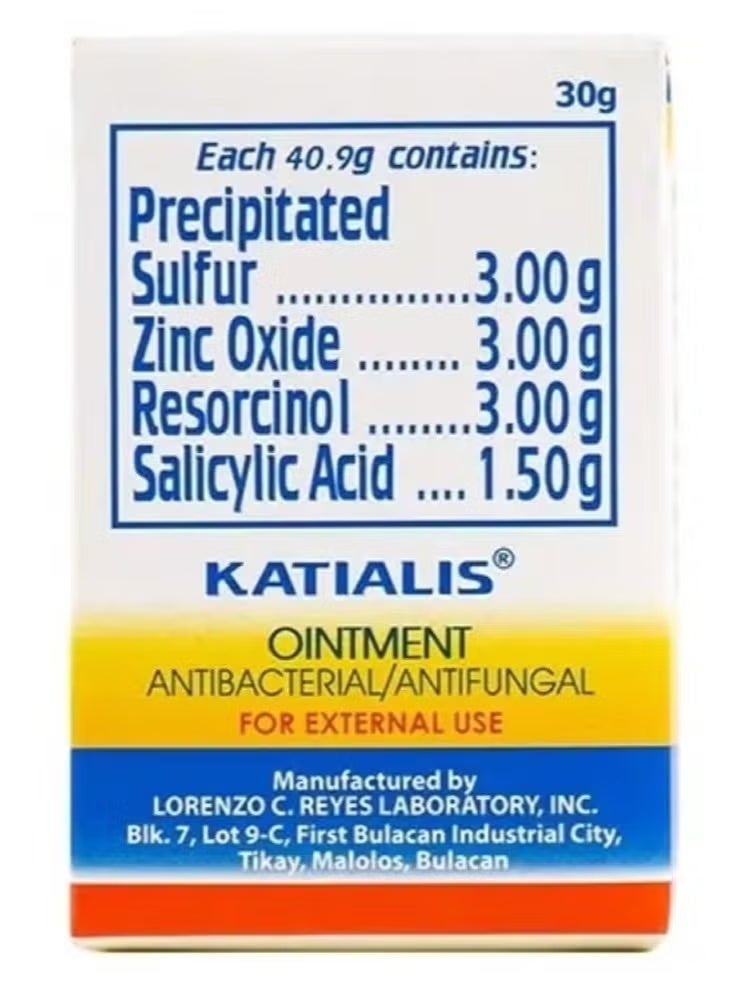Katialis KATIALLIS Ointment Antibacterial & Antifungal - 30g Topical Treatment with Sulfur & Salicylic Acid