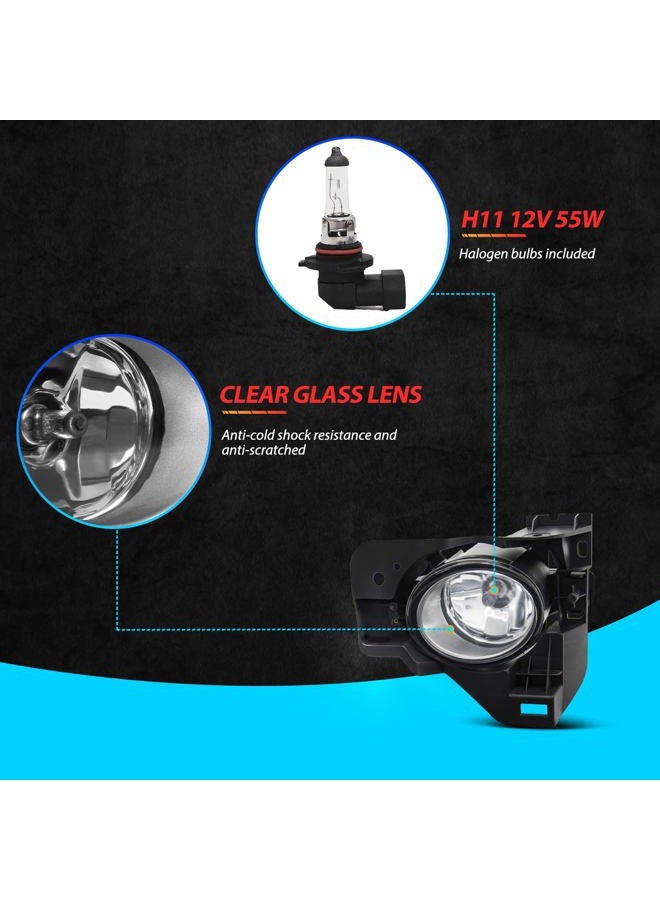 SPIEGEER Fog Lights Assembly For 2009 2010 2011 2012 2013 2014 Nissan Maxima Fog Lamps Replacement Kit with Switch&Wiring H11 12V 55W Halogen Bulbs - Image 4