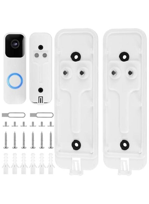 2 Pcs Blink Doorbell Backplate Replacement, Blink Doorbell Mounting Plate Replacement, Not Block Doorbell Sensor, Compatible with Blink Video Doorbell, Include Mount Accessory (White)