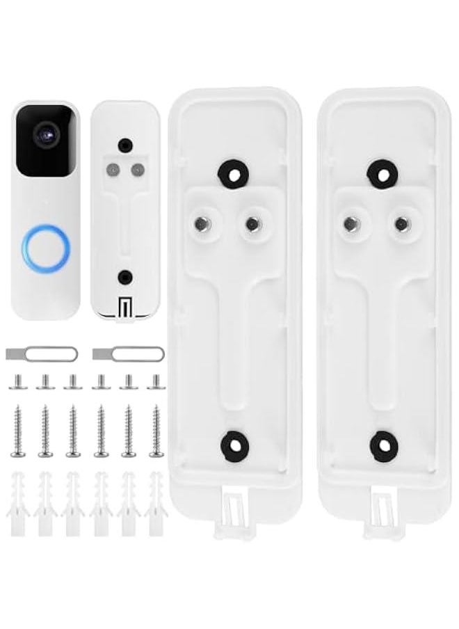 2 Pcs Blink Doorbell Backplate Replacement, Blink Doorbell Mounting Plate Replacement, Not Block Doorbell Sensor, Compatible with Blink Video Doorbell, Include Mount Accessory (White)