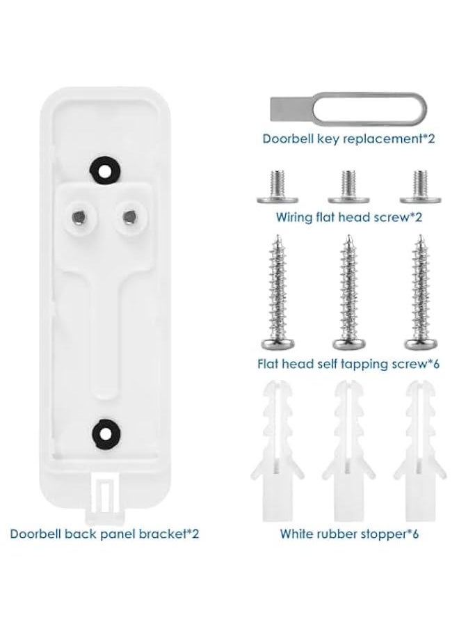 2 Pcs Blink Doorbell Backplate Replacement, Blink Doorbell Mounting Plate Replacement, Not Block Doorbell Sensor, Compatible with Blink Video Doorbell, Include Mount Accessory (White)