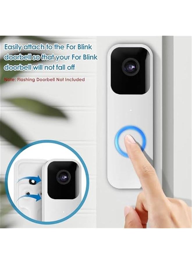 2 Pcs Blink Doorbell Backplate Replacement, Blink Doorbell Mounting Plate Replacement, Not Block Doorbell Sensor, Compatible with Blink Video Doorbell, Include Mount Accessory (White)