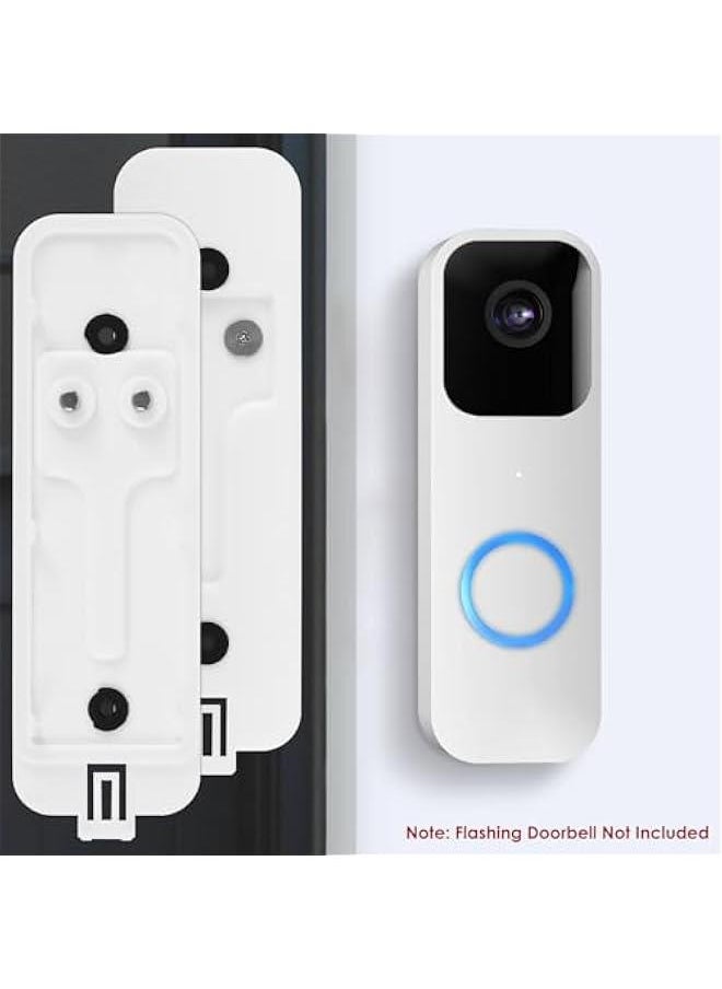 2 Pcs Blink Doorbell Backplate Replacement, Blink Doorbell Mounting Plate Replacement, Not Block Doorbell Sensor, Compatible with Blink Video Doorbell, Include Mount Accessory (White)