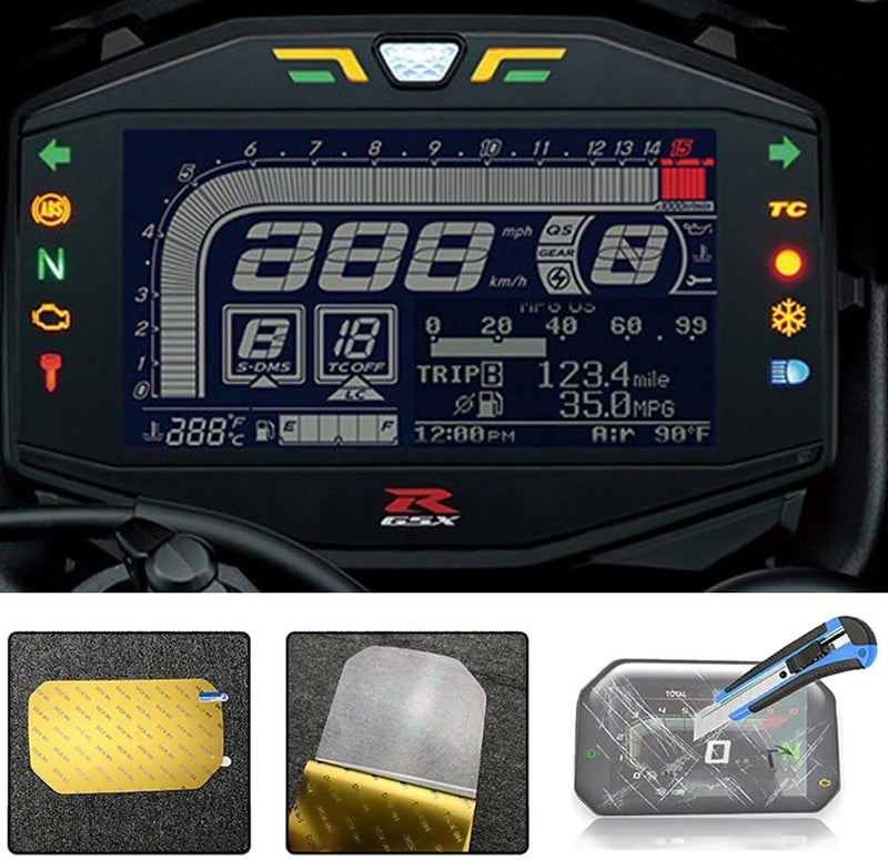 Vuzmode Motorcycle Dashboard Scratch Protection Film - Image 3