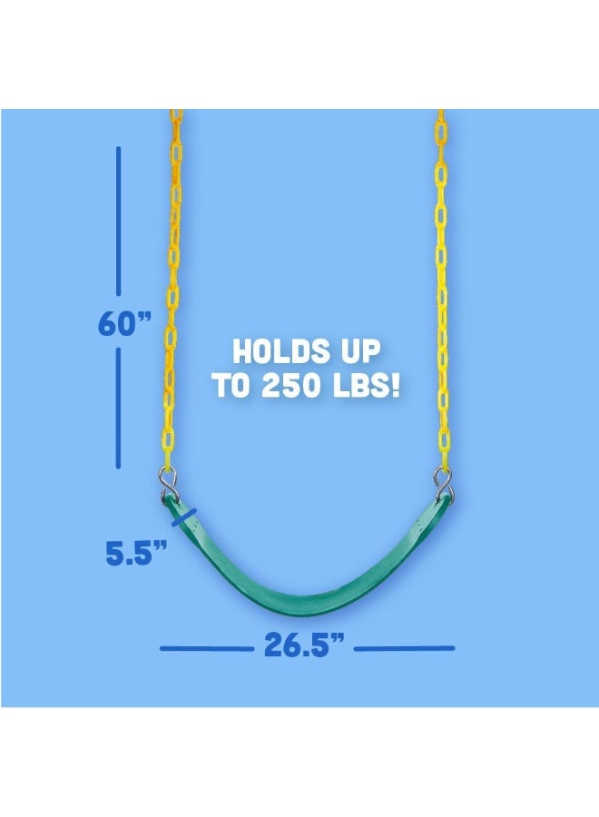 Squirrel Products Heavy Duty Strap Swing Seat - Playground Swing Seat Replacement and Carabiners for Easy Install - Green - Image 5