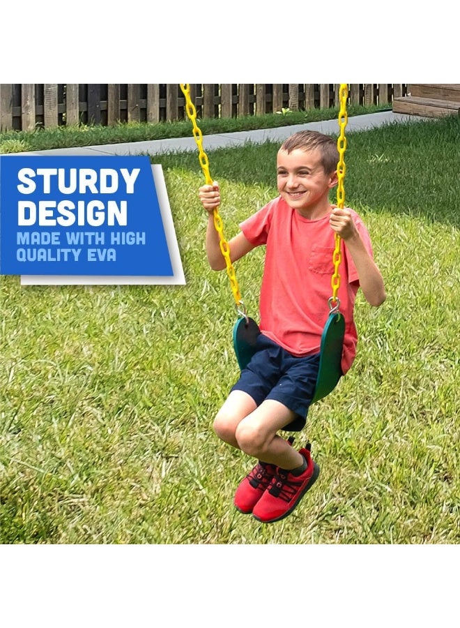 Squirrel Products Heavy Duty Strap Swing Seat - Playground Swing Seat Replacement and Carabiners for Easy Install - Green - Image 3