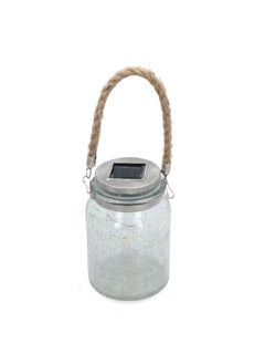 Mi Casa Decorative Solar Powered Mason Jar Patio Light Silver and Clear 11 x 11 x 15.5 cm FY20472A  - Image 1