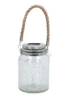 Mi Casa Decorative Solar Powered Mason Jar Patio Light Silver and Clear 11 x 11 x 15.5 cm FY20472A  - Image 2