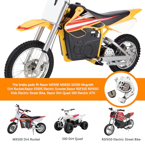 HOLATO Rounded Disc Brake Pads for Razor MX500 MX650 SX500 Mcgrath Dirt Rocket Electric Motocross Bike E500S Scooter RSF350 RSF650 Kids Street Bike Dirt Quad 500 Electric ATV YK2 Flame Caliper 4 Pcs - Image 3