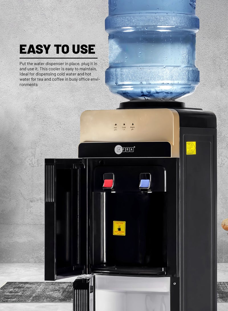 AFRA Top loading Water Dispenser 2 Tap Cover Cabinet Heating Power 550W Cooling Power 90W,  2 Year Warranty - Image 5