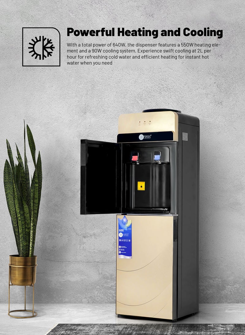AFRA Top loading Water Dispenser 2 Tap Cover Cabinet Heating Power 550W Cooling Power 90W,  2 Year Warranty - Image 4