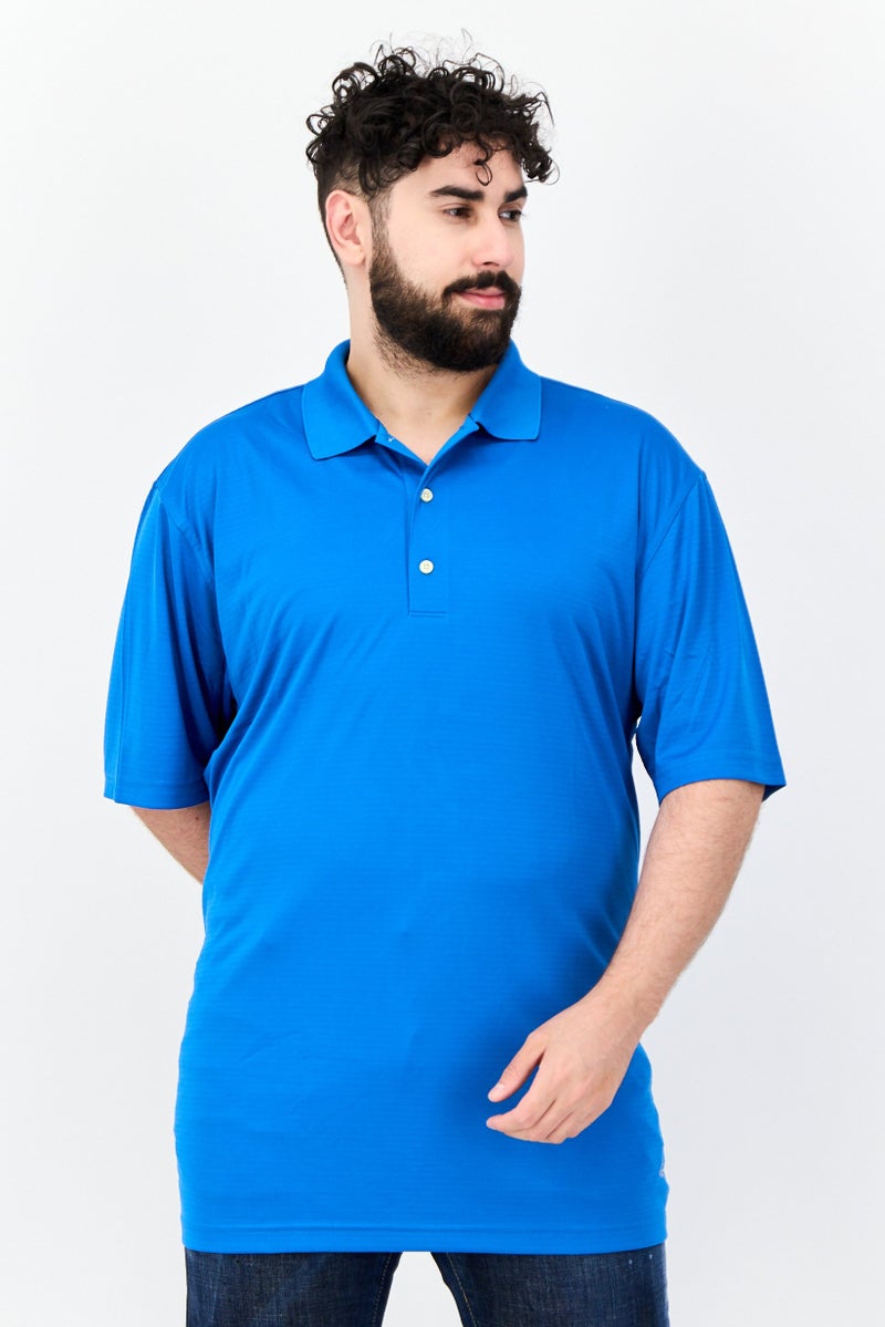 Greg Norman قميص بولو بأكمام قصيرة بتصميم عادي للرجال، أزرق - Image 1