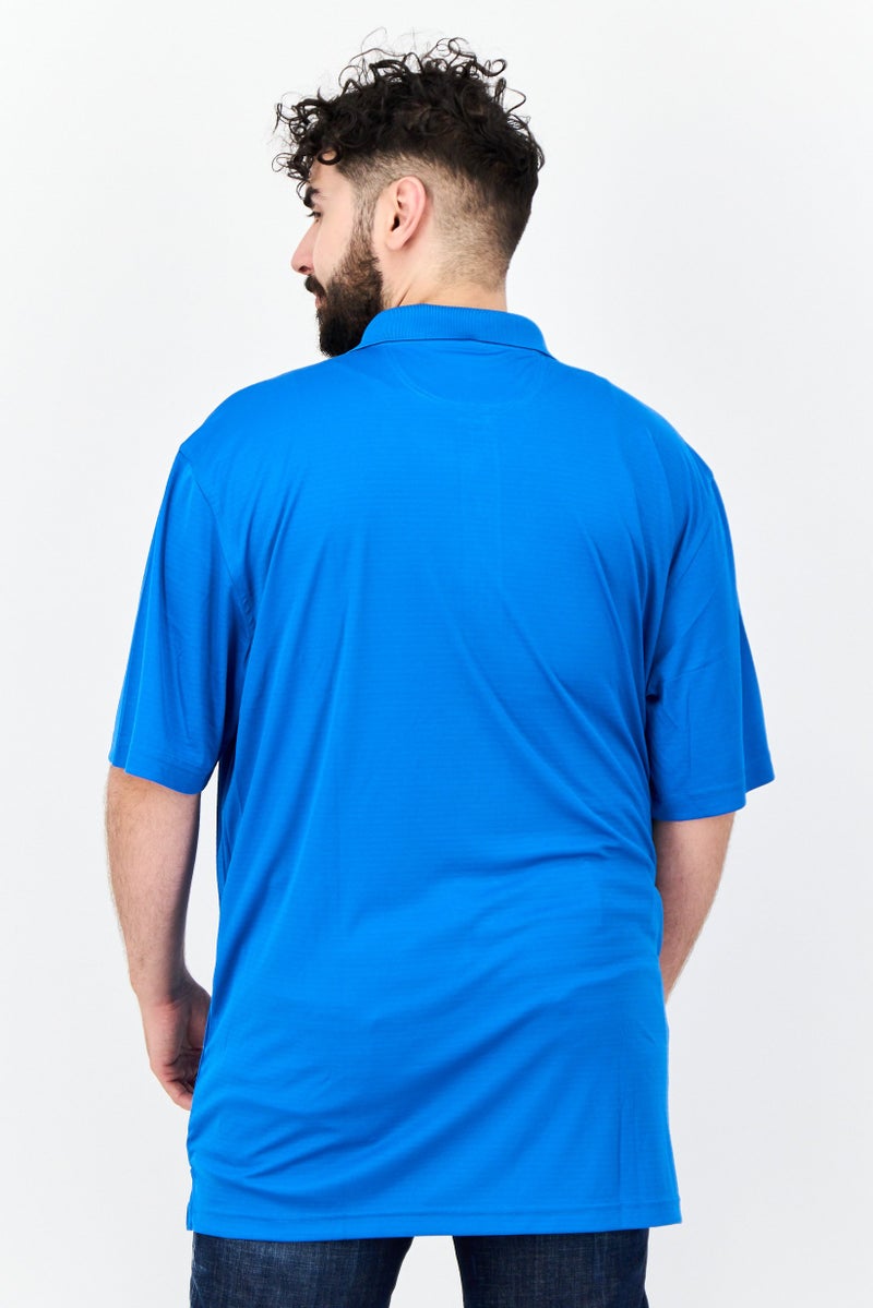 Greg Norman قميص بولو بأكمام قصيرة بتصميم عادي للرجال، أزرق - Image 3