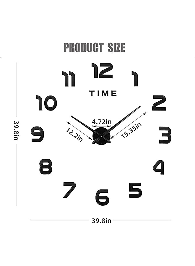 Raxoom Wall Clock Large, DIY Large Frameless Wall Clock Stickers, Acrylic Wall Clock Modern Design Clock, DIY Wall Decoration Clock - Image 2