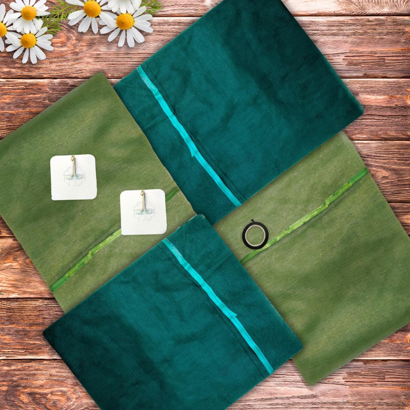 1iAM Olive Green Decoration Net, Hooks, Ribbon Combo Pack of 7 - 2pcs Olive, 2pcs Green, 2pcs Hooks & 1pc Ribbon for Birthday, Anniversary, Wedding, Haldi, Mehndi, Surprise Romantic Party Decoration - Image 3