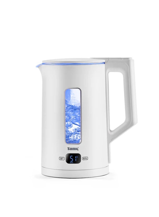 TANK Tank Safe Touch Glass Digital Kettle, 1.5L Capacity, 1500 Watts, Rose Gold Frame, DG-2338-ES - Image 1