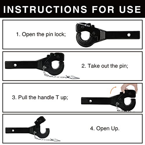 ONLTCO Pintle Hitch Receiver Hook 10 TON for 2” Hitches Hitch Hook Military Receiver 20000lbs - Image 5