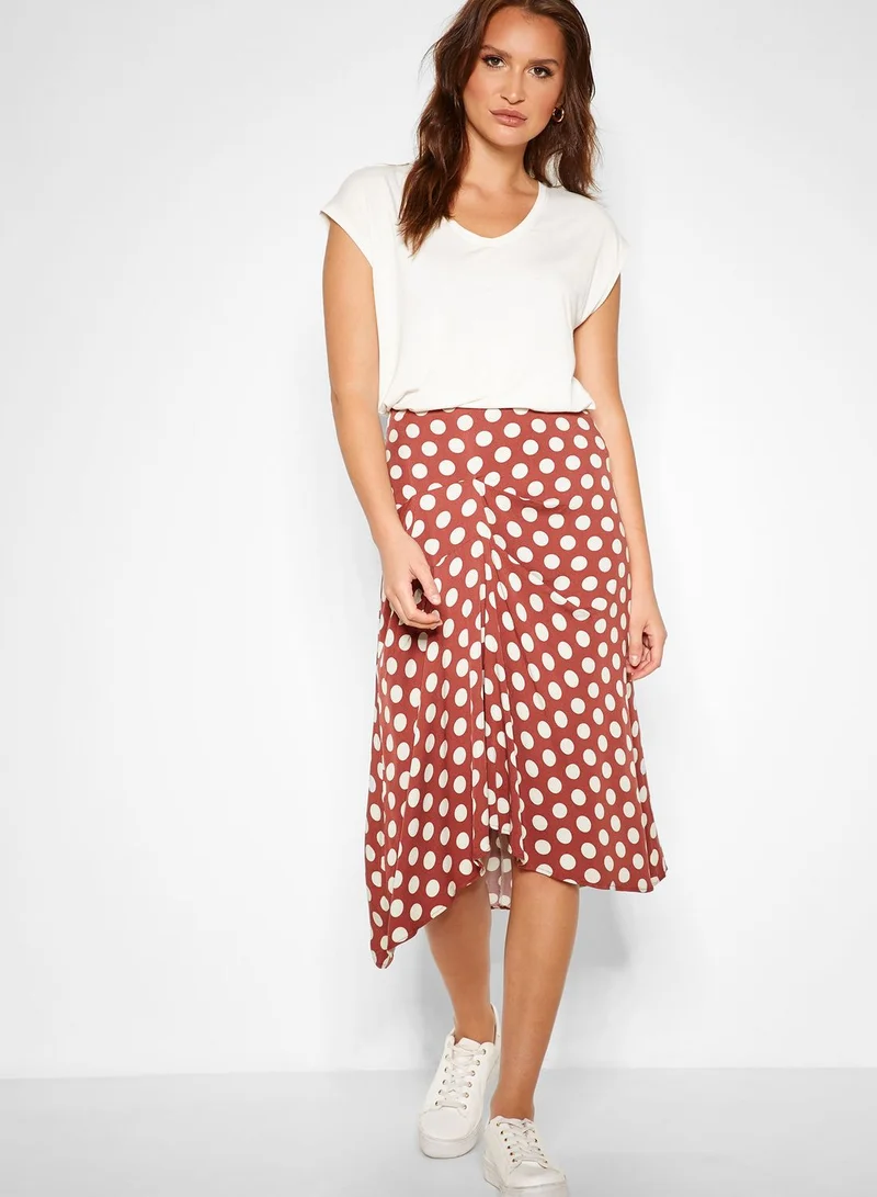 KOTON Polka Dot Ruched Skirt