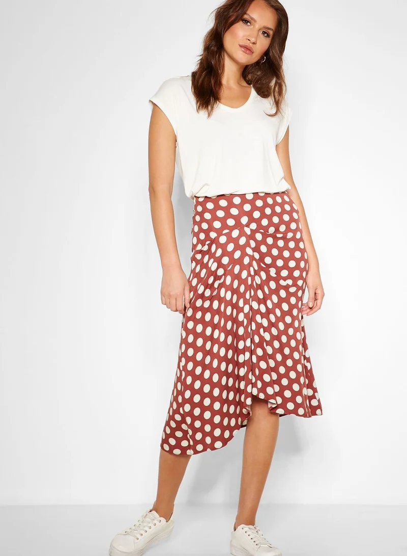 KOTON Polka Dot Ruched Skirt