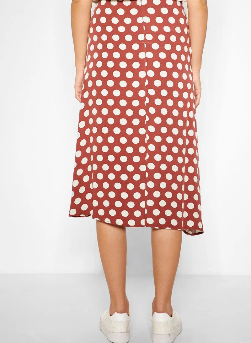 KOTON Polka Dot Ruched Skirt
