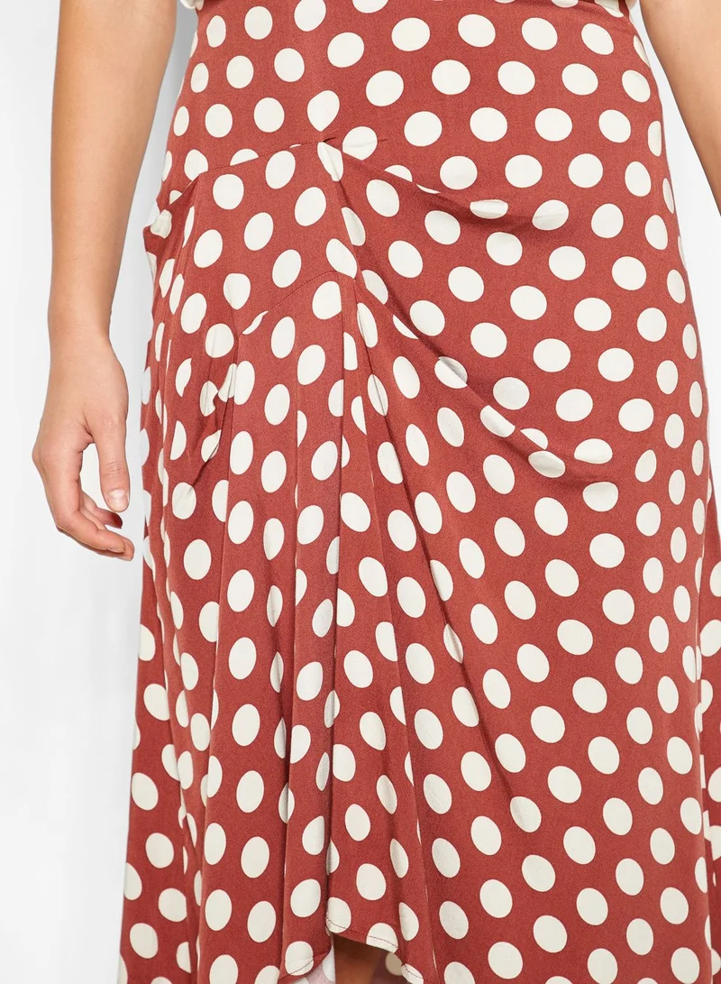 KOTON Polka Dot Ruched Skirt